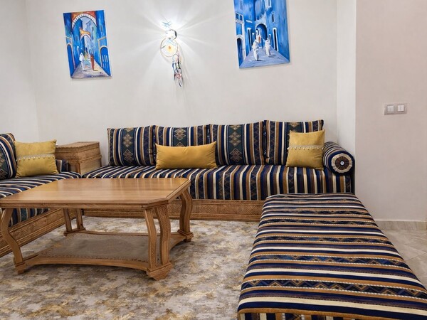 Appartement 80 m² - 1 chambre et 2 salons - Résidence Jardin d'Agadir (Kettani) - Location longue durée